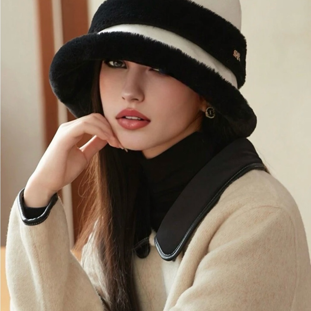 Elegant Black and White Women's Hat